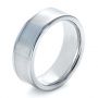 Men's Brushed Tungsten Ring - Three-Quarter View -  1361 - Thumbnail