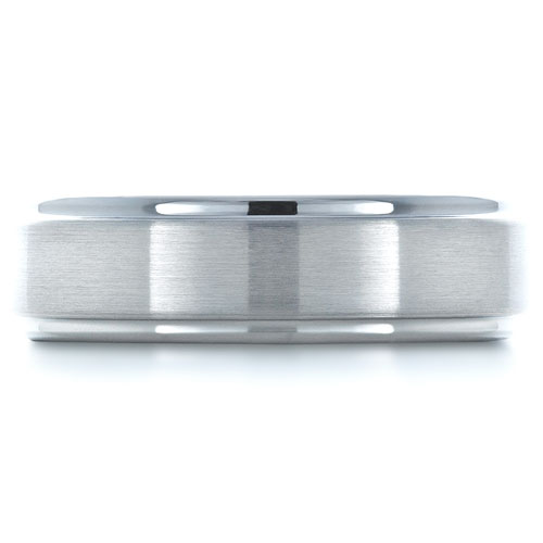 Men's Brushed Tungsten Ring - Top View -  1358