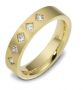18k Yellow Gold Men's Brushed Diamond Band - Three-Quarter View -  460 - Thumbnail