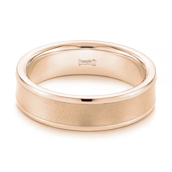 14k Rose Gold 14k Rose Gold Men's Concave Wedding Band - Flat View - 101629