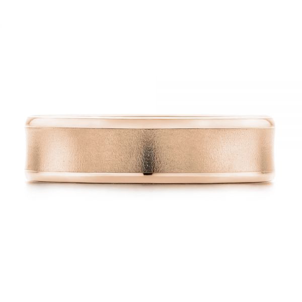 14k Rose Gold 14k Rose Gold Men's Concave Wedding Band - Top View - 101629