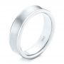 14k White Gold Men's Concave Wedding Band - Three-Quarter View -  101629 - Thumbnail