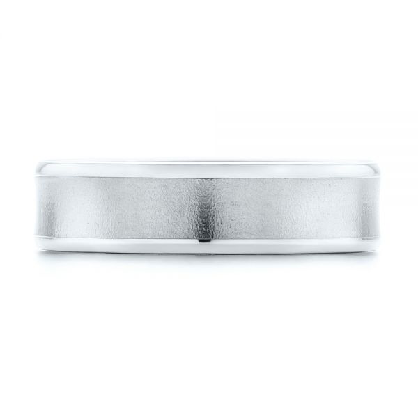 14k White Gold Men's Concave Wedding Band - Top View -  101629