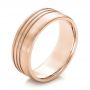 14k Rose Gold 14k Rose Gold Men's Contemporary Brushed Wedding Band - Three-Quarter View -  100173 - Thumbnail