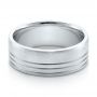 14k White Gold 14k White Gold Men's Contemporary Brushed Wedding Band - Flat View -  100173 - Thumbnail