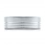 18k White Gold Men's Contemporary Brushed Wedding Band - Top View -  100173 - Thumbnail