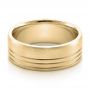 18k Yellow Gold 18k Yellow Gold Men's Contemporary Brushed Wedding Band - Flat View -  100173 - Thumbnail