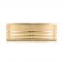 18k Yellow Gold 18k Yellow Gold Men's Contemporary Brushed Wedding Band - Top View -  100173 - Thumbnail