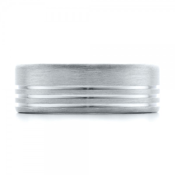  Men s  Contemporary Brushed  White  Gold  Wedding  Band 100173 