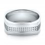 14k White Gold Men's Contemporary Wedding Band - Flat View -  100167 - Thumbnail