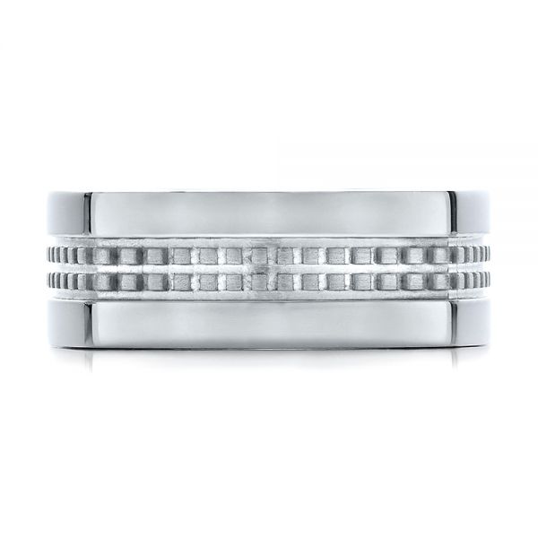  Platinum Platinum Men's Contemporary Wedding Band - Top View -  100167