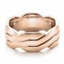 14k Rose Gold 14k Rose Gold Men's Contemporary Woven Wedding Band - Flat View -  100122 - Thumbnail