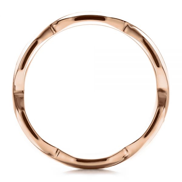 14k Rose Gold 14k Rose Gold Men's Contemporary Woven Wedding Band - Front View -  100122