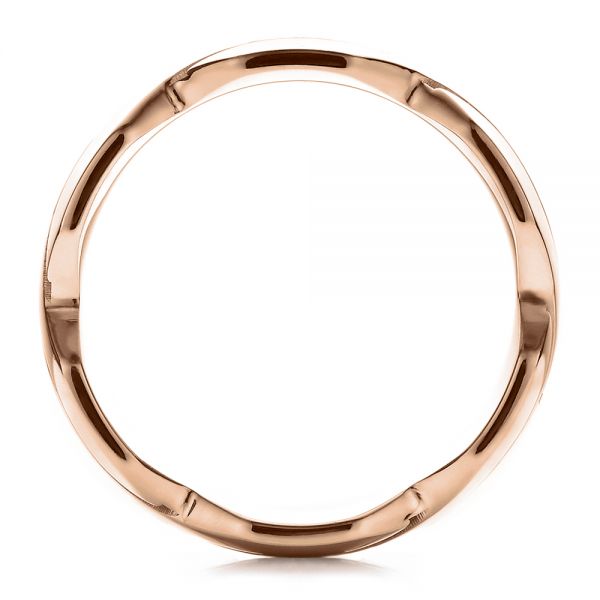 18k Rose Gold 18k Rose Gold Men's Contemporary Woven Wedding Band - Front View - 100122