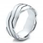 14k White Gold 14k White Gold Men's Contemporary Woven Wedding Band - Three-Quarter View -  100122 - Thumbnail