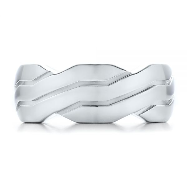  Platinum Platinum Men's Contemporary Woven Wedding Band - Top View -  100122