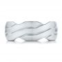 18k White Gold Men's Contemporary Woven Wedding Band - Top View -  100122 - Thumbnail