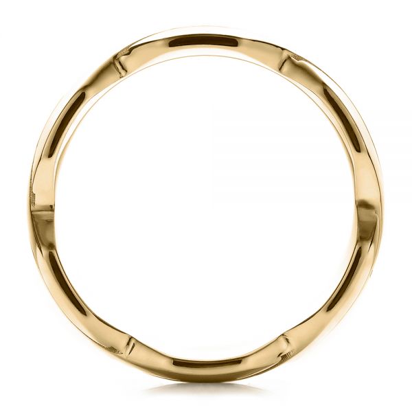 18k Yellow Gold 18k Yellow Gold Men's Contemporary Woven Wedding Band - Front View - 100122