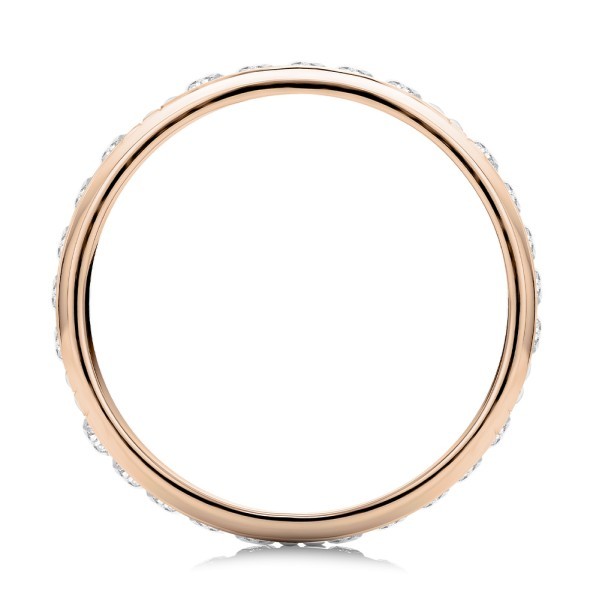 14k Rose Gold 14k Rose Gold Men's Custom Diamond Wedding Band - Front View -  108159