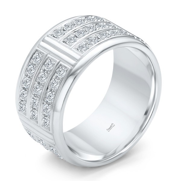 Men's Custom Diamond Wedding Band - Image