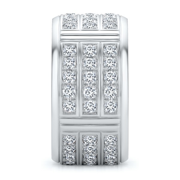  Platinum Men's Custom Diamond Wedding Band - Side View -  108159