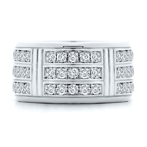  Platinum Men's Custom Diamond Wedding Band - Top View -  108159