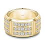 14k Yellow Gold 14k Yellow Gold Men's Custom Diamond Wedding Band - Flat View -  108159 - Thumbnail