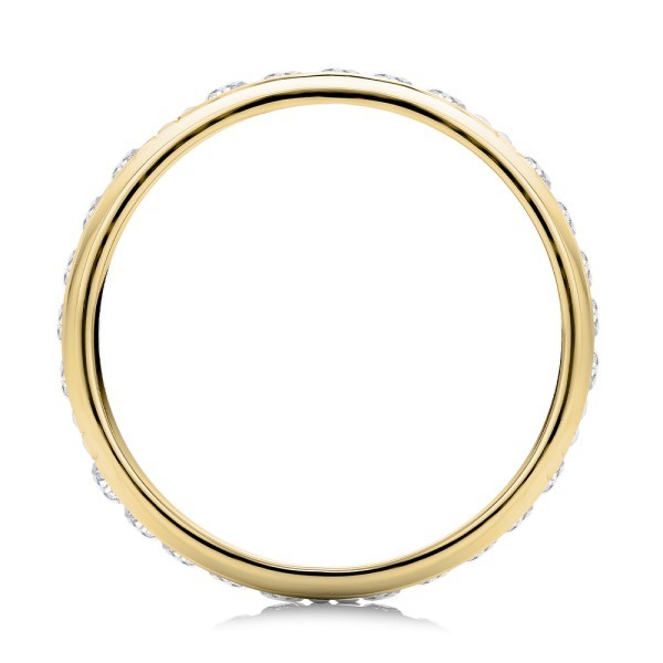 14k Yellow Gold 14k Yellow Gold Men's Custom Diamond Wedding Band - Front View -  108159
