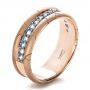 18k Rose Gold 18k Rose Gold Men's Custom Ring With Aquamarine - Three-Quarter View -  1203 - Thumbnail