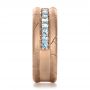 18k Rose Gold 18k Rose Gold Men's Custom Ring With Aquamarine - Side View -  1203 - Thumbnail