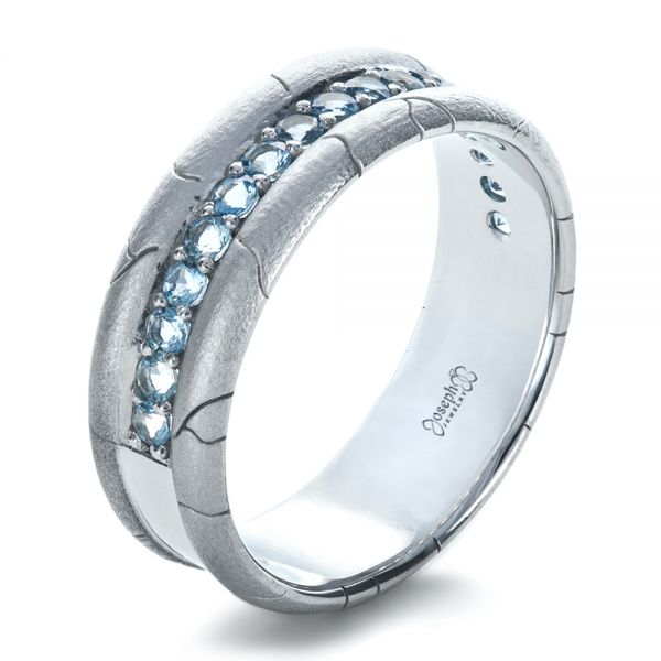 Men's Custom Ring with Aquamarine - Image