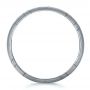 14k White Gold Men's Custom Ring With Aquamarine - Front View -  1203 - Thumbnail