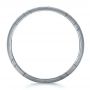 14k White Gold Men's Custom Ring With Aquamarine - Front View -  1203 - Thumbnail