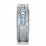 18k White Gold 18k White Gold Men's Custom Ring With Aquamarine - Side View -  1203 - Thumbnail