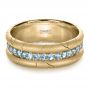 14k Yellow Gold 14k Yellow Gold Men's Custom Ring With Aquamarine - Flat View -  1203 - Thumbnail