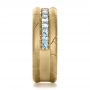 18k Yellow Gold 18k Yellow Gold Men's Custom Ring With Aquamarine - Side View -  1203 - Thumbnail