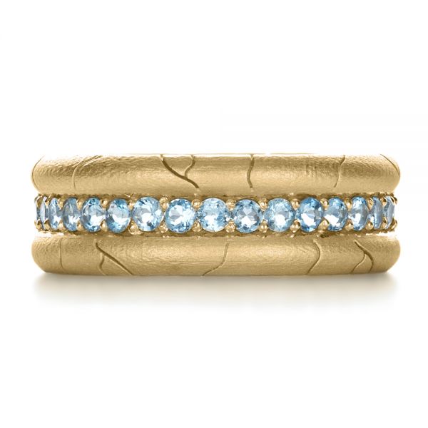 14K Yellow Gold Men's Custom Ring with Aquamarine