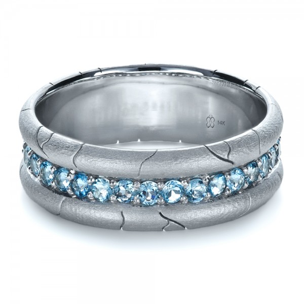 ... Jewelry â€º Men's Wedding Bands â€º Men's Custom Ring with Aquamarine