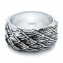 14k White Gold Men's Custom Snake Scale Wedding Ring - Flat View -  103652 - Thumbnail