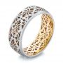 Men's Cutout Two-tone Wedding Band - Three-Quarter View -  103865 - Thumbnail