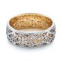 Men's Cutout Two-tone Wedding Band - Flat View -  103865 - Thumbnail