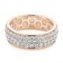 18k Rose Gold 18k Rose Gold Men's Diamond Pave Hexagon Eternity Band - Flat View -  105233 - Thumbnail