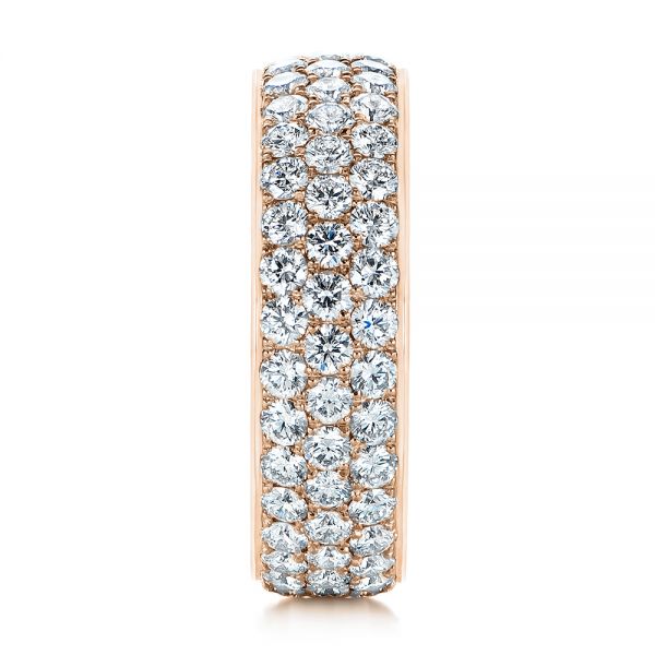 18k Rose Gold 18k Rose Gold Men's Diamond Pave Hexagon Eternity Band - Side View -  105233