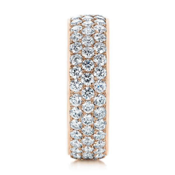 18k Rose Gold 18k Rose Gold Men's Diamond Pave Hexagon Eternity Band - Side View -  105233