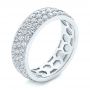 14k White Gold 14k White Gold Men's Diamond Pave Hexagon Eternity Band - Three-Quarter View -  105233 - Thumbnail