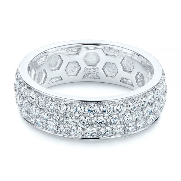 Men's Platinum Wedding Ring with Diamonds SJ PTO 229