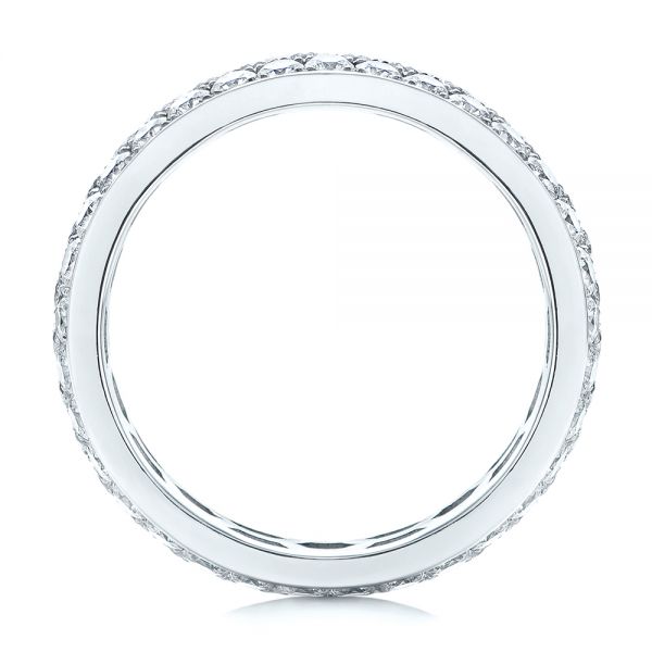 Platinum Men's Diamond Pave Hexagon Eternity Band - Front View - 105233