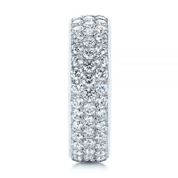 Platinum Men's Diamond Pave Hexagon Eternity Band - Side View - 105233