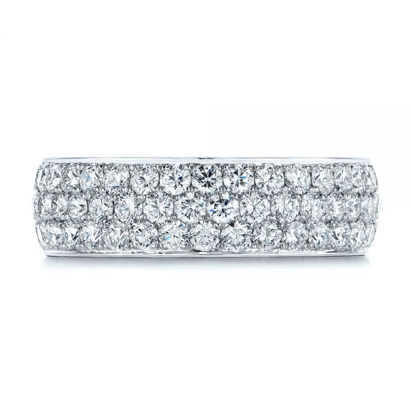 14k White Gold 14k White Gold Men's Diamond Pave Hexagon Eternity Band - Top View -  105233