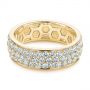 18k Yellow Gold 18k Yellow Gold Men's Diamond Pave Hexagon Eternity Band - Flat View -  105233 - Thumbnail